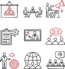 set of business icons