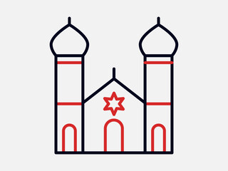 Synagogue icon. Religion icon. Outline icon concept. Religion symbols related vector line icons.
