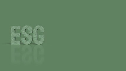 The ESG on green Background for eco concept 3d Rendering.