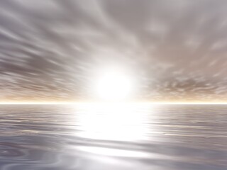 Obraz premium 幻想的な日の出と海