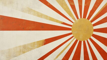 Geometric retro style, sunburst pattern, design with vintage texture