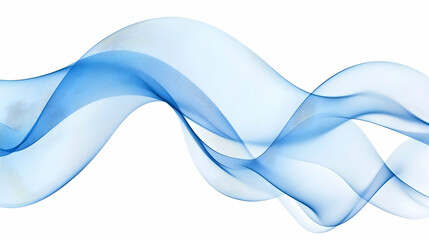 Abstract blue wave flowing, white background, design element