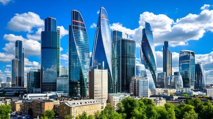 Obraz premium London Skyline: Modern Cityscape & Skyscrapers - Urban landscapes
