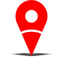 icon Map red stamp with white spot
