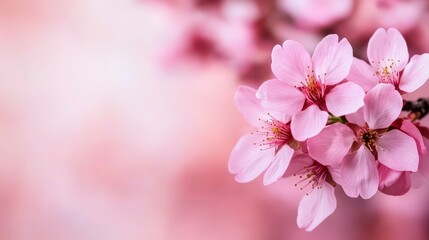 Obraz premium Beautiful Pink Cherry Blossom Flowers on Soft Background in Spring Season