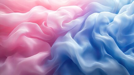 Obraz premium Soft flowing fabric in shades of pink and blue creating a serene and dreamy atmosphere