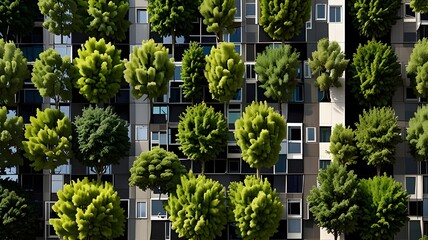 Trees planted in densely populated city areas