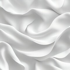 Fototapeta premium A delicate and smooth white satin fabric draped elegantly, showcasing soft folds and gentle curves. Ideal for backgrounds or fashion designs, evoking elegance and sophistication.