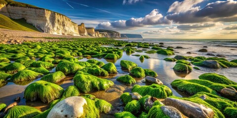 Saltdean Beach Sussex UK Jagged Rocks Seaweed Coastline Photography