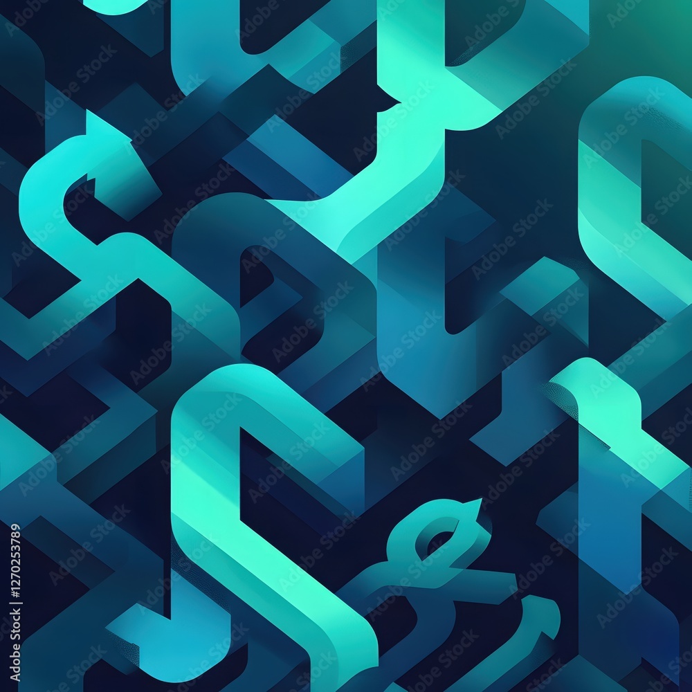 Aufkleber Abstract geometric design with gradient colors and rounded shapes in a modern style