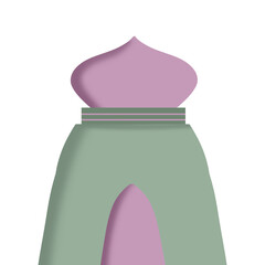 Soft colored mosque with minarets