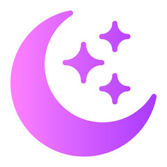 crescent moon gradient icon