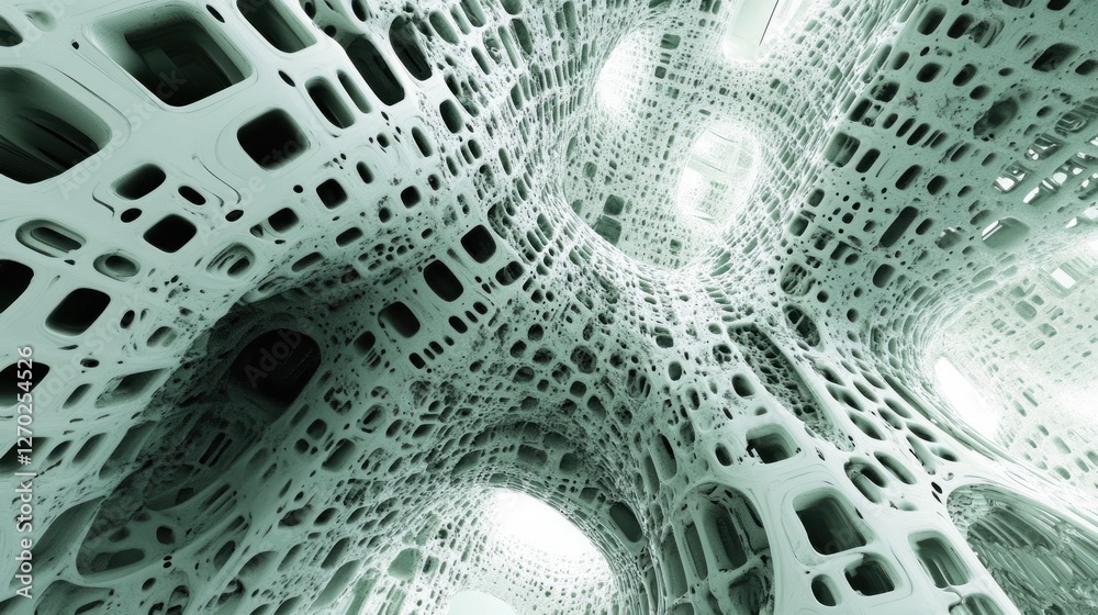 Poster abstract architectural design with intricate patterns