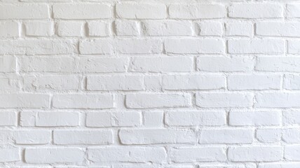 Obraz premium White painted brick wall texture, perfect for backgrounds and design projects, offering a clean and bright aesthetic.