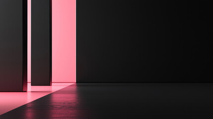 A minimalist modern black background with a pink highlight 