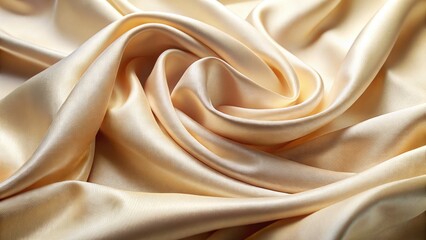 Obraz premium Soft Cream Fabric Texture, Draped Fabric Photography, Luxurious Textile Background, Smooth Cloth Folds