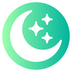 crescent moon gradient icon