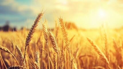 In the Heart of the Wheat Fields on a Sunny Day