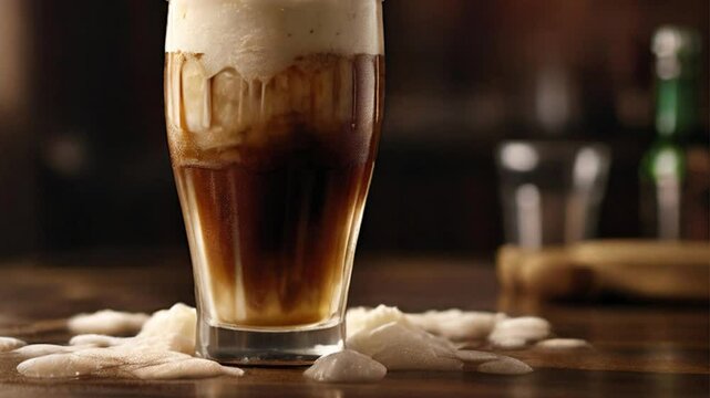 a Root Beer Float. A tall glass filled with creamy vanilla ice cream, topped with a generous pour of chilled, bubbly root beer