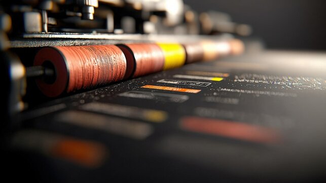 Vintage Printing Press Close-up