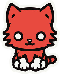 Adorable Red Kitten Vector Illustration