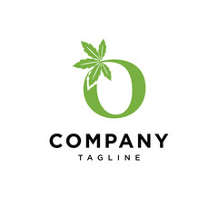 Letter O Cannabis Logo Icon Vector