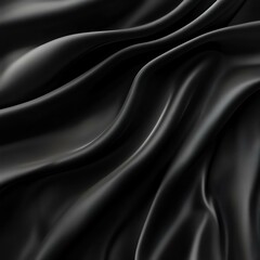 Obraz premium An elegant, flowing black fabric, showcasing smooth curves and rich texture. Ideal for backgrounds, fashion presentations, or artistic designs, enhancing any visual project.