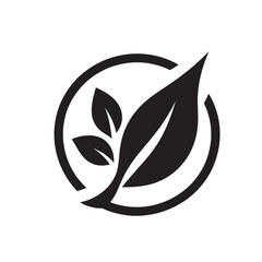 Leaf in circle icon.