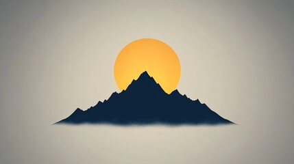 Silhouette of a majestic mountain under a vibrant sunset, creating a serene atmosphere