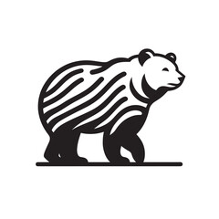 Line art bear illustration.