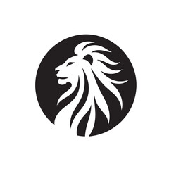 Fototapeta premium Lion head in circle.
