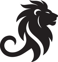 Lion head stylized silhouette.