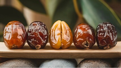 A Selection of Date Fruits in Different Varieties
