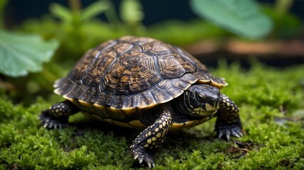 Obraz premium Nature’s Palette: The Unique Patterns of a Musk Turtle's Shell