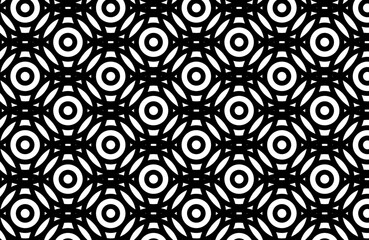 Seamless Pattern Swatch Overlapping Black Circles Design White Background