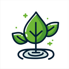 Obraz premium This set of natural-themed icons is designed to be simple and modern, featuring trees, mountains, rivers, the sun, clouds, leaves, butterflies, and flowers. Perfect for eco-friendly and nature-related