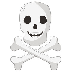 Cute Pirate Treasure Element Isolated on White Background. Flat Cartoon Vector Illustration.