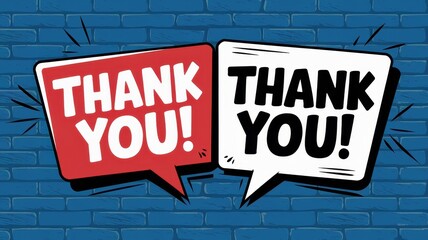Obraz premium Two speech bubbles display the message thank you with style