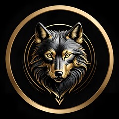 A unique wolf head logo design.