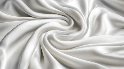 Obraz premium Elegant White Silk Fabric Swirls: A Luxurious Texture