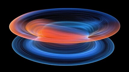 Abstract swirling patterns of blue and orange creating a mesmerizing visual effect