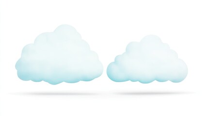 Soft, fluffy clouds floating gently against a clear sky, creating a serene and peaceful atmosphere