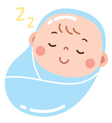 Sleeping Swaddled Baby Illustration