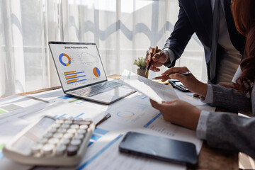 Business people advisor, business people talking, planning analyze investment and marketing...