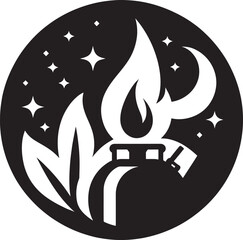 Night flame in a circle.