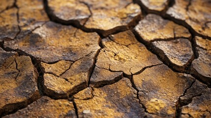 Fototapeta premium Cracked Dry Earth with Warm Crevices – Abstract background