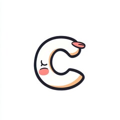 Cute Cartoon Letter C Graphic Design Illustration