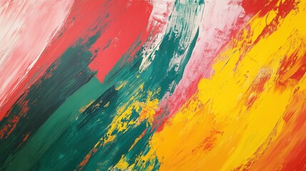 Fototapeta premium Dynamic Brush Strokes in Scarlet and Emerald – Abstract background