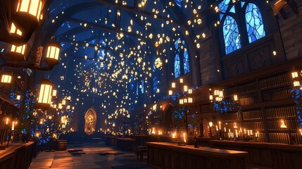 Enchanted Library:  Candles, Lanterns & Magic