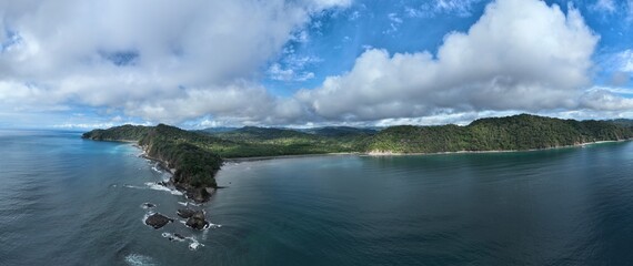 Beautiful panoramic of Playa Balsitas near Paquera, Costa Rica